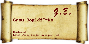 Grau Boglárka névjegykártya